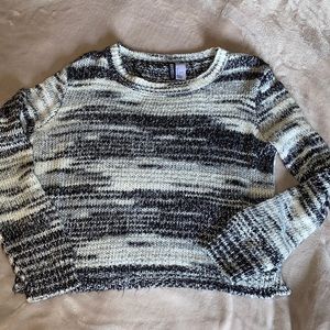 Black and white cropped sweater.